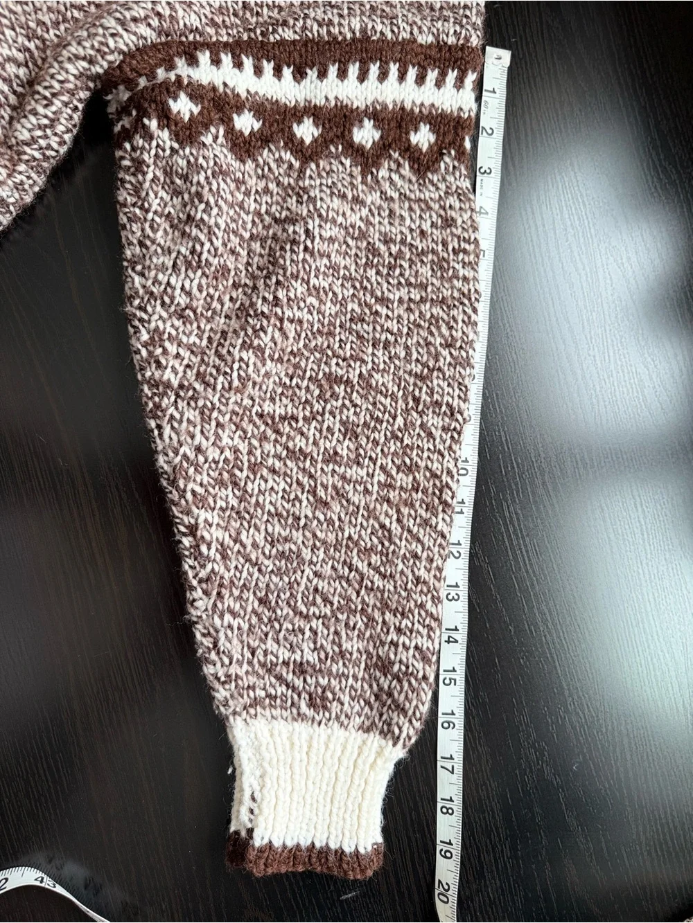 Vintage Hand Knit Lodge Sweater Nordic Zip Cardigan Oversized